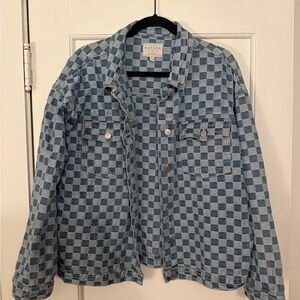Hayden Blue Denim Checkered Jacket